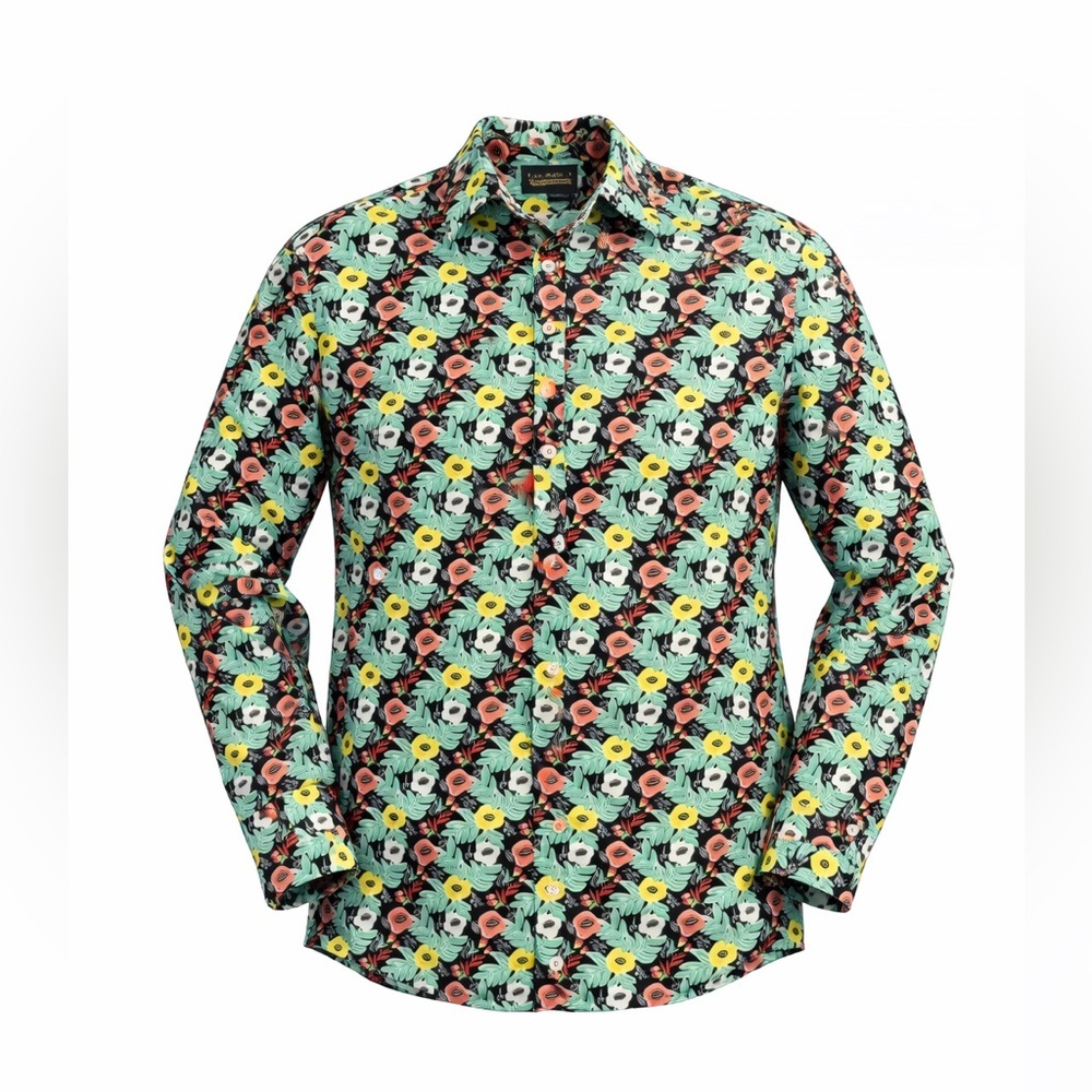 Cremieux Mens Pastel Floral Long-Sleeve Button Down Casual Shirt Size L​ - Picture 1 of 7